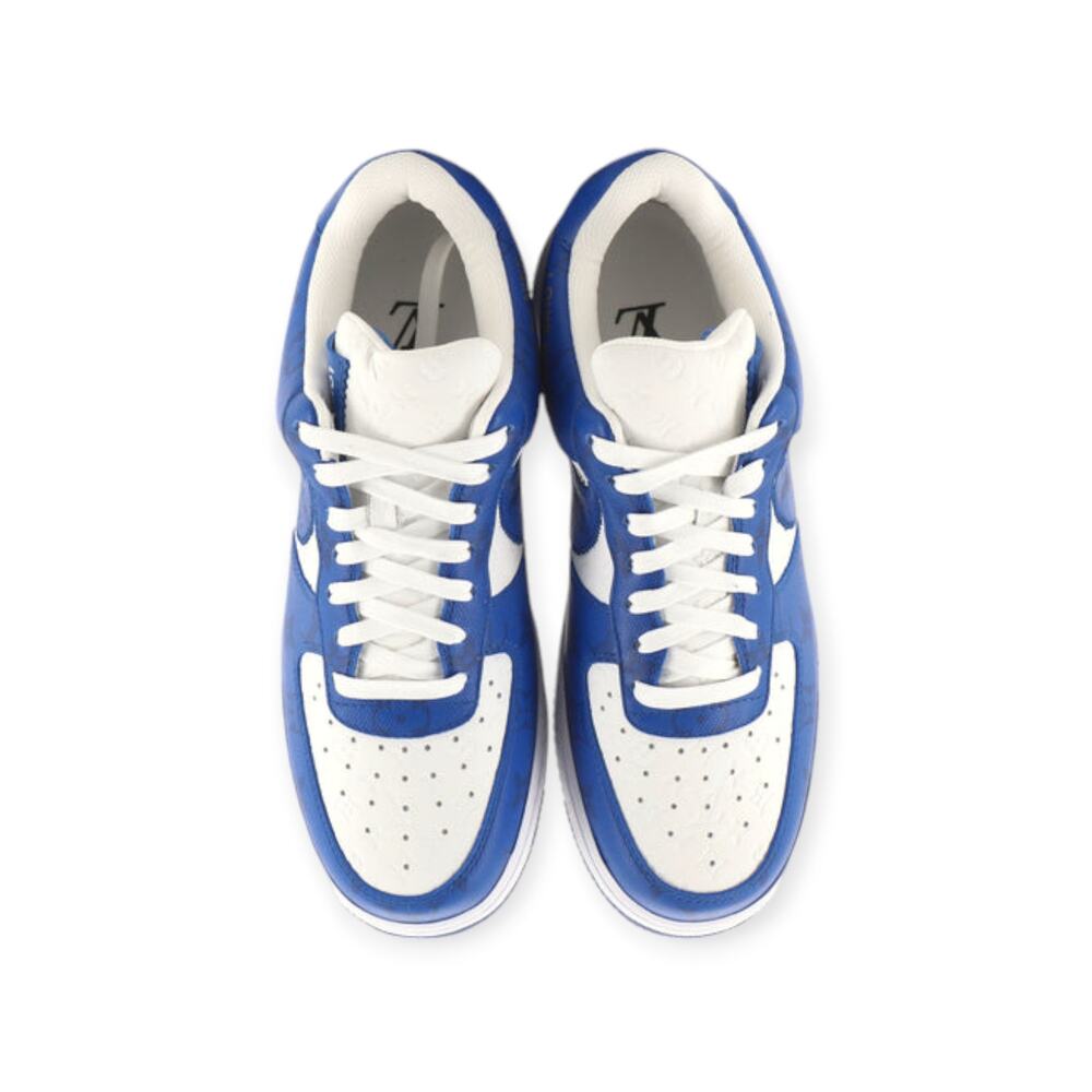 Louis Vuitton x Nike Air Force 1 Virgil Abloh Low Top Sneaker Blue White Size 7 - Picture 2 of 5